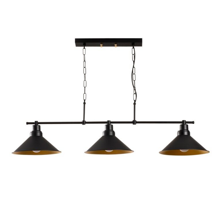 LUMI Savona loftlampe - glas og sort metal