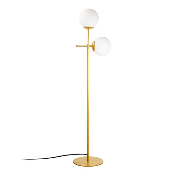 LUMI Seraphix gulvlampe - glas og guld metal