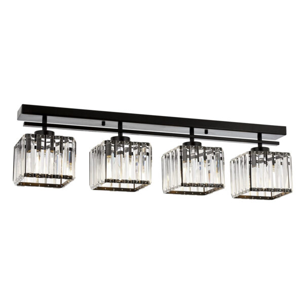 LUMI Tomar loftlampe - krystal og sort metal