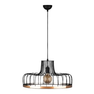 LUMI Valenciennes loftlampe - kobberfarvet og sort metal
