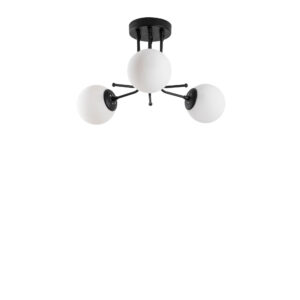 LUMI Viareggio loftlampe - glas og sort metal