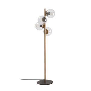 LUMI gulvlampe - glas og guld metal
