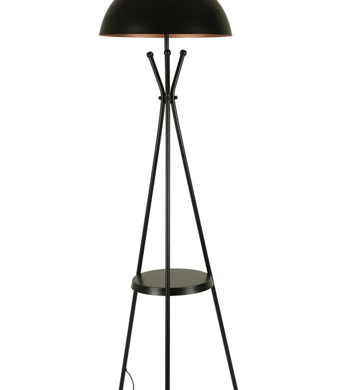 LUMI gulvlampe, m. hylde - sort metal