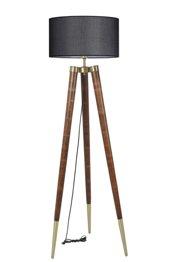 LUMI gulvlampe - sort stof og natur