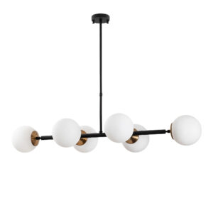 LUMI loftlampe - creme glas og guld/sort metal