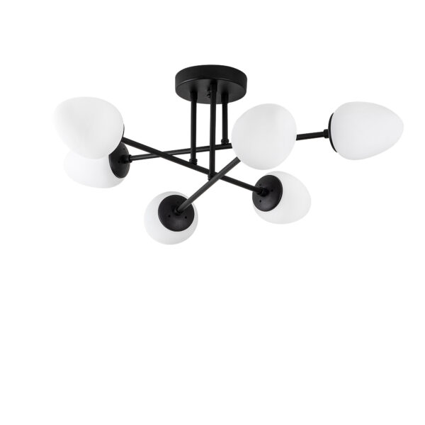 LUMI loftlampe - creme glas og sort metal
