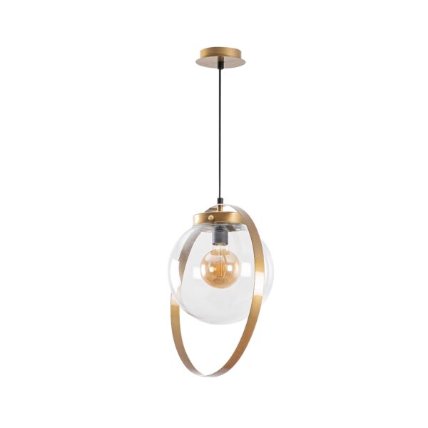 LUMI loftlampe - glas og guldfarvet metal