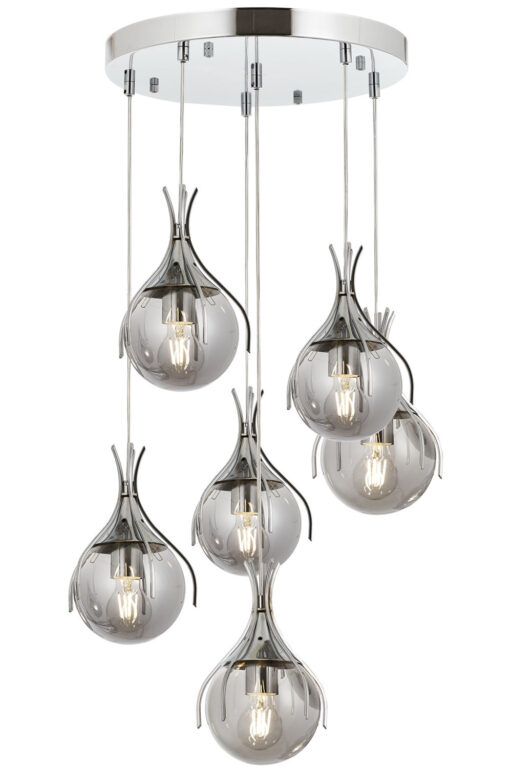 LUMI loftlampe - glas og sølvfarvet metal