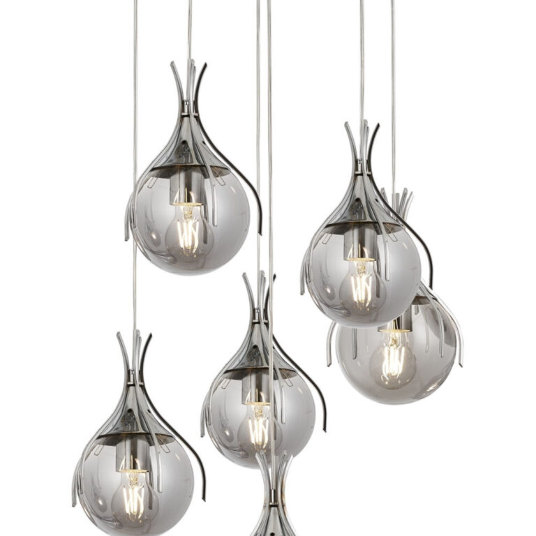 LUMI loftlampe - glas og sølvfarvet metal