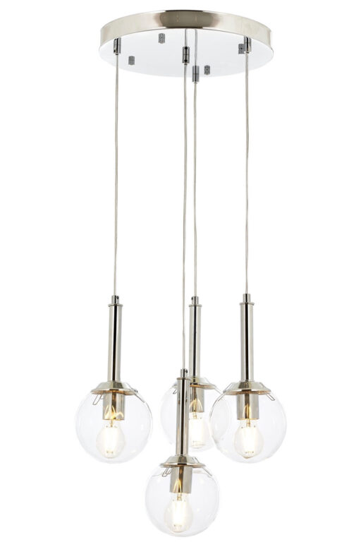 LUMI loftlampe - glas og sølvfarvet metal