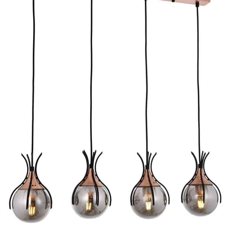 LUMI loftlampe - glas og sort metal
