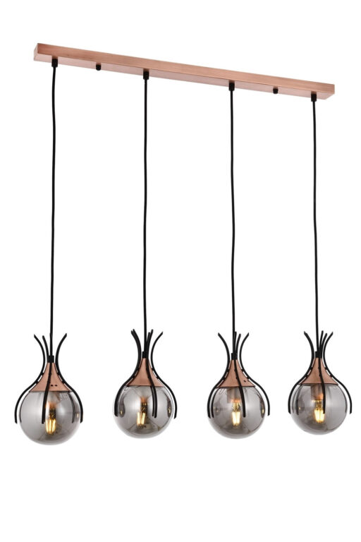 LUMI loftlampe - glas og sort metal