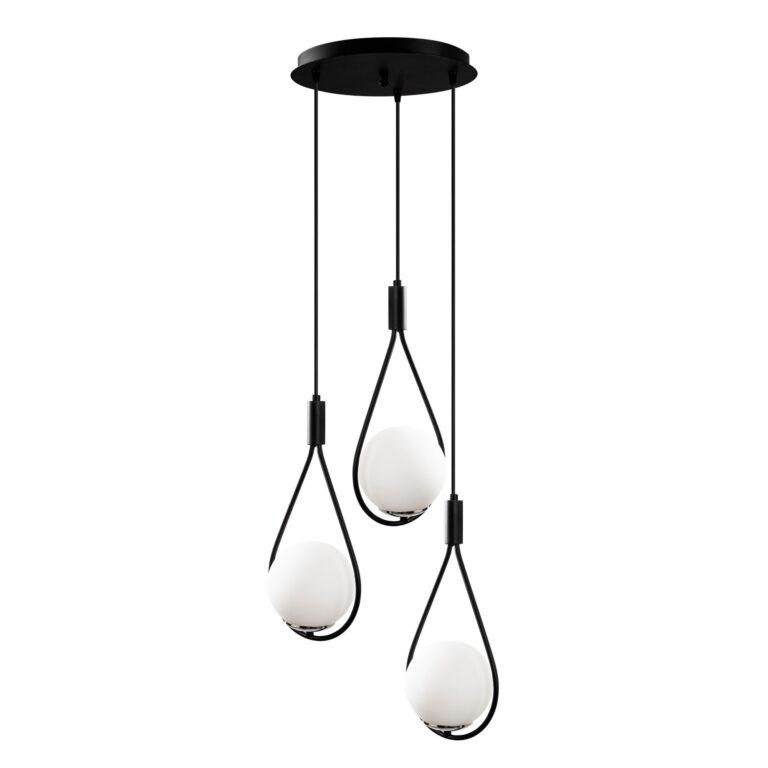 LUMI loftlampe - glas og sort metal