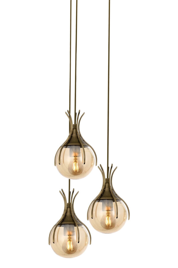 LUMI loftlampe - guldfarvet glas og metal