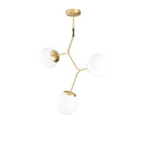 LUMI loftlampe - hvid glas og guldfarvet metal