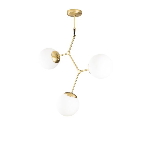 LUMI loftlampe - hvid glas og guldfarvet metal