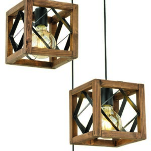 LUMI loftlampe - natur grantræ og sort metal