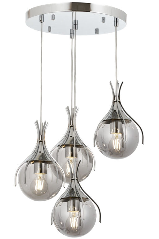 LUMI loftlampe - sølvfarvet glas og metal