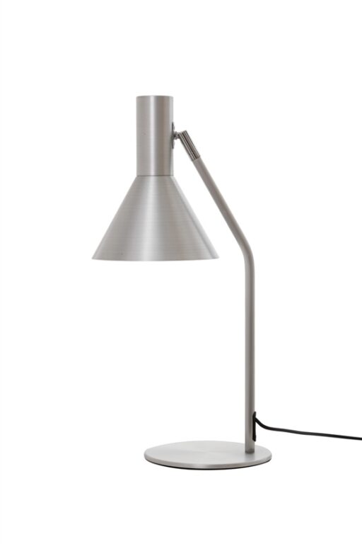 LYSS bordlampe, børstet aluminium