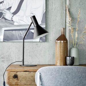 LYSS bordlampe, mat sort
