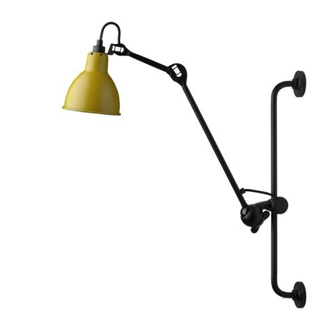 Lampe Gras No 210 væglampe, sort/gul