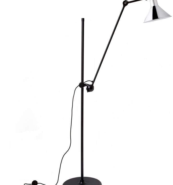 Lampe Gras No 215 gulvlampe, sort/krom