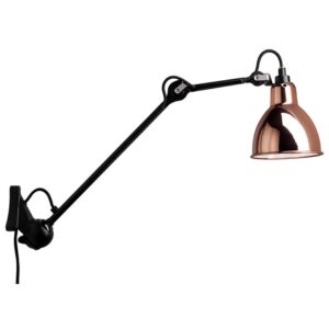 Lampe Gras No 222 væglampe, sort/kobber/hvid