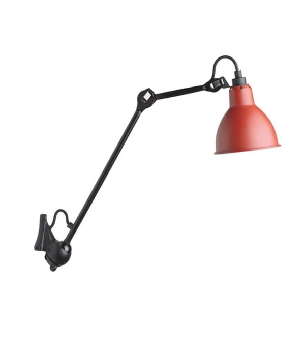 Lampe Gras No 222 væglampe, sort/rød