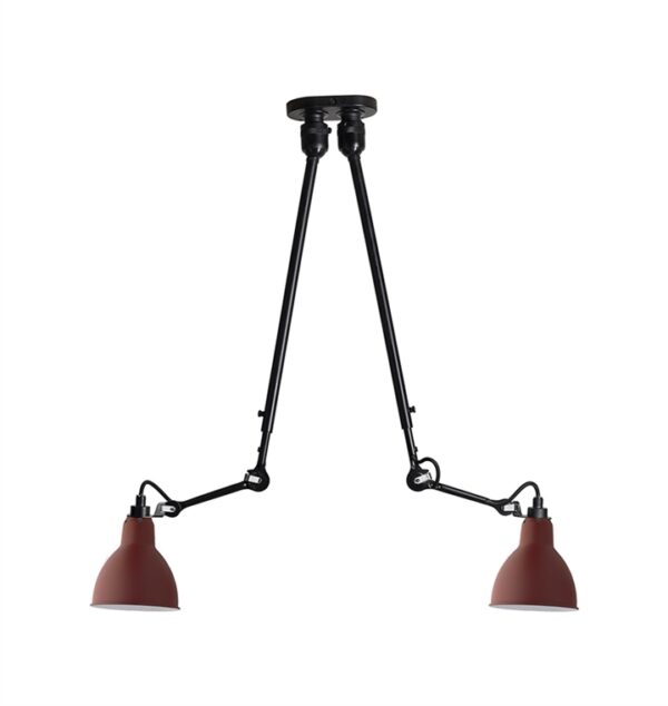 Lampe Gras No 302 Double loftlampe, sort/rød