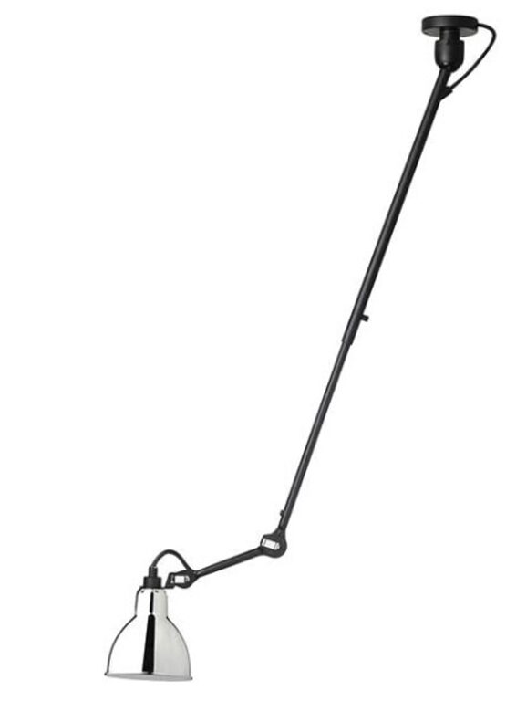 Lampe Gras No 302 loftlampe, sort/krom