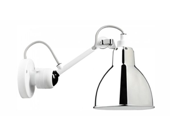 Lampe Gras No 304 Væglampe, hvid/krom