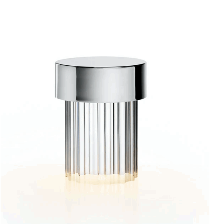 Last Order Bordlampe Riflet, rustfrit stål