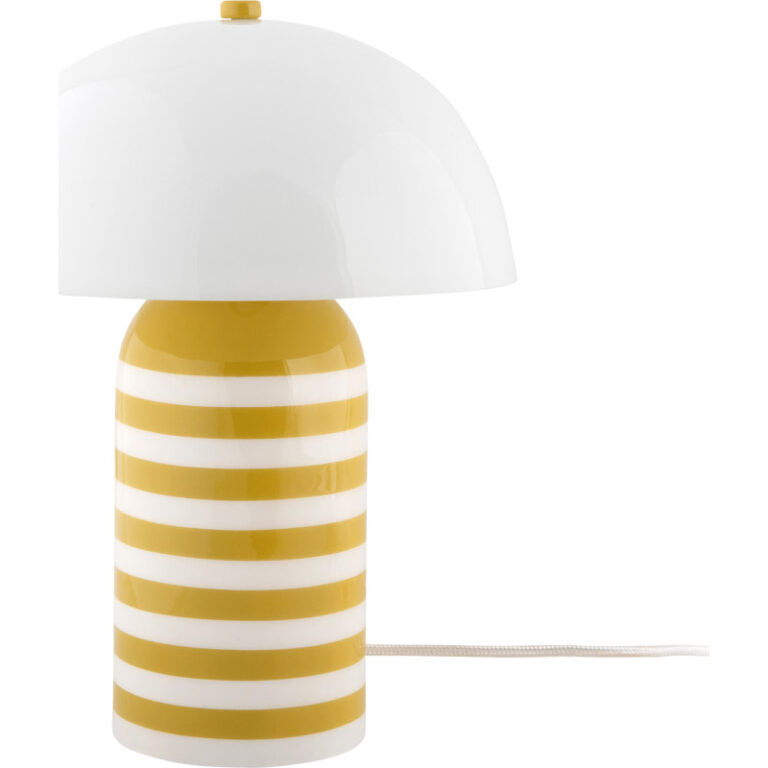 Leitmotiv Rayado Retro bordlampe, stribet gul