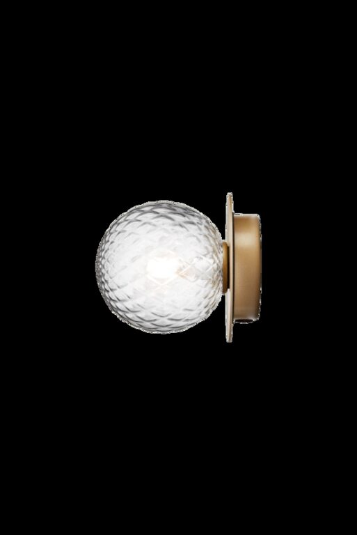 Liila 1 small væglampe / loftlampe, nordic guld/klar