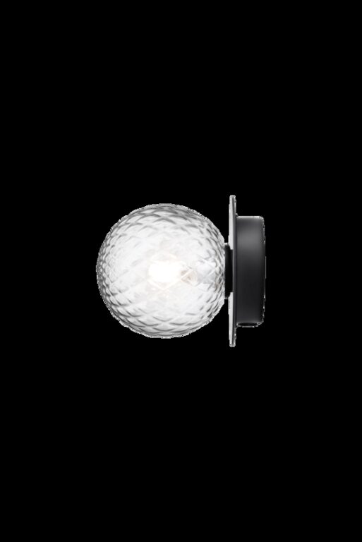 Liila 1 small væglampe / loftlampe, sort/klar