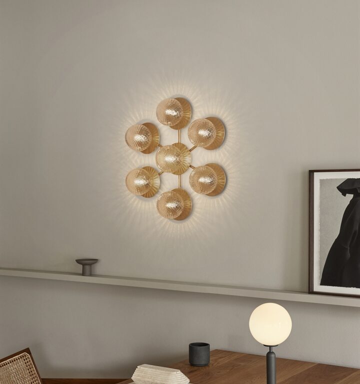 Liila Star væglampe / loftlampe, nordic guld/klar