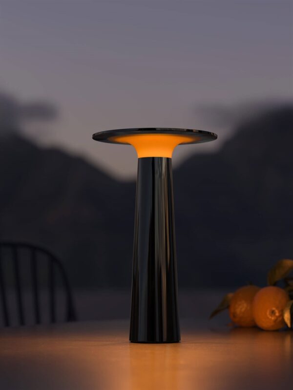 Lix batterilampe / bordlampe, dark krom