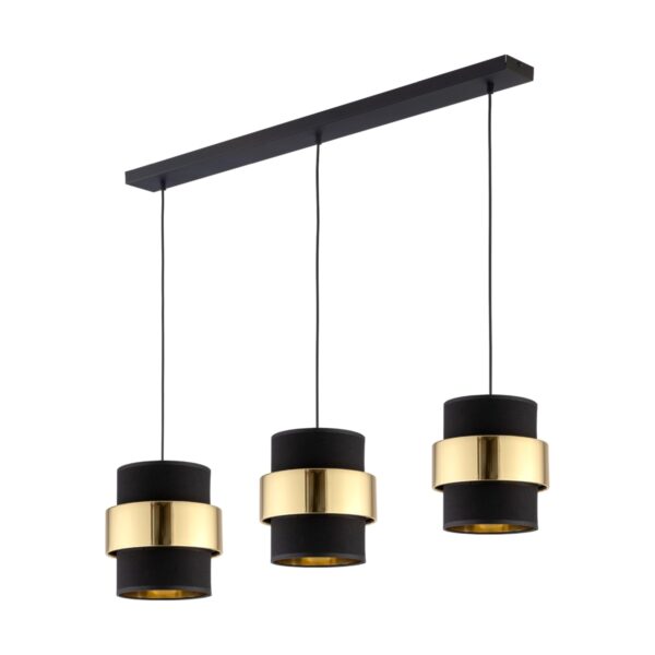 MICADONI Kappa loftlampe - guld/sort metal/stof