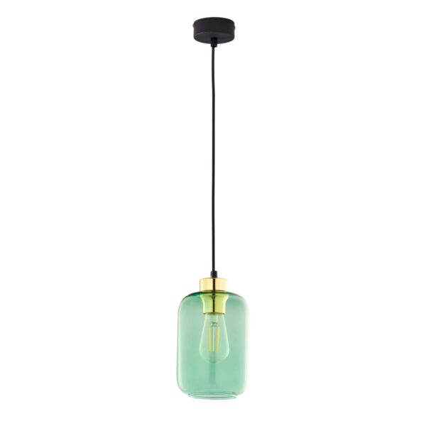 MICADONI Lumos loftlampe - grøn glas og guld/sort metal