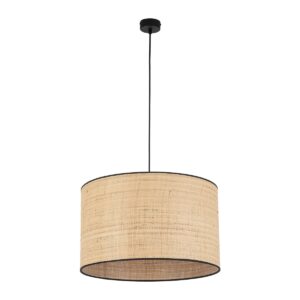 MICADONI Mira loftlampe - natur raffia og sort plast/metal