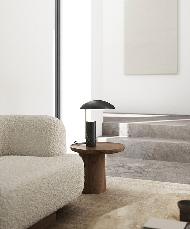 Mademoiselles bordlampe, sort