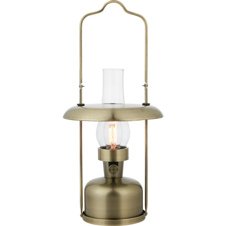 Markslöjd Fanos genopladelig bordlampe, messing