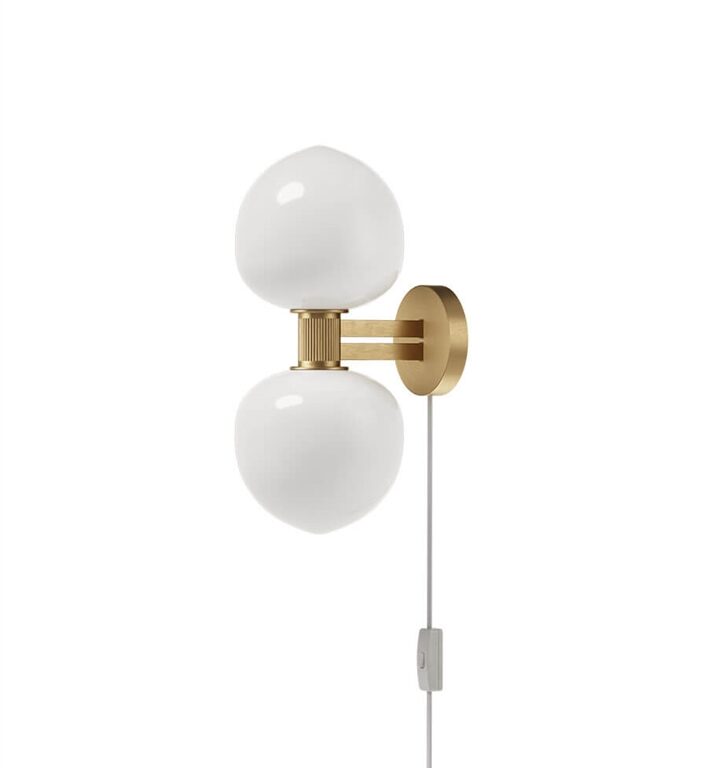 Memoir 2 væglampe 120, messing/opal
