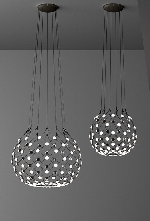 Mesh pendel Ø100 / 5 m ledning, sort