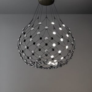 Mesh pendel wireless Ø100 / 4 m ledning, sort