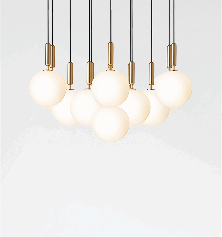 Miira 13 pendel, opal/messing