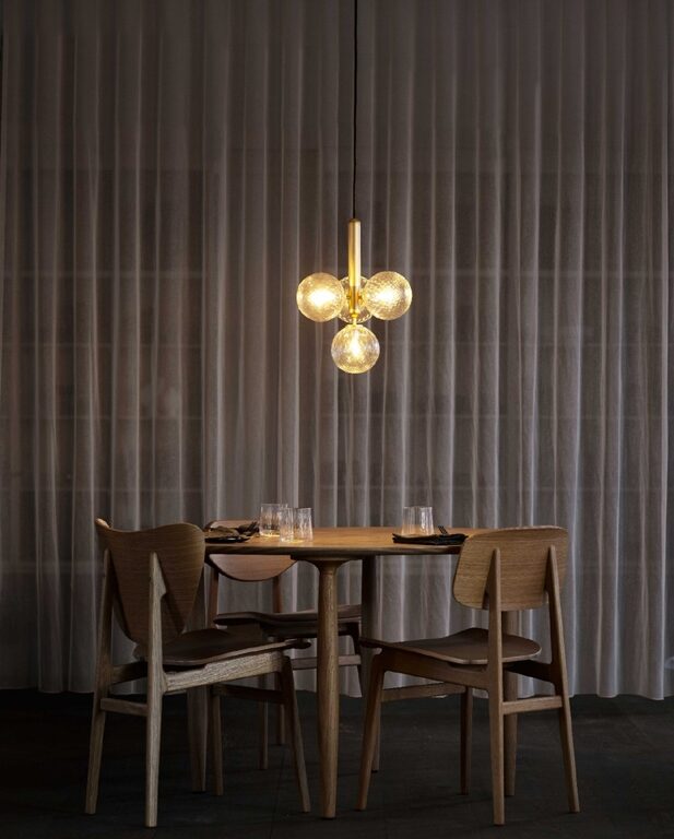 Miira 4 pendel, messing/klar