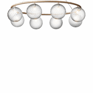 Miira 8 Oval lysekrone, messing/klar