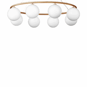 Miira 8 Oval lysekrone, messing/opal