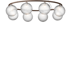 Miira 8 Oval lysekrone, mørk bronze/klar